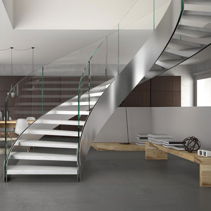 European Style Steel Luxury curved staircase